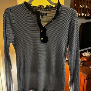 J. Crew Navy Long Sleeve Top